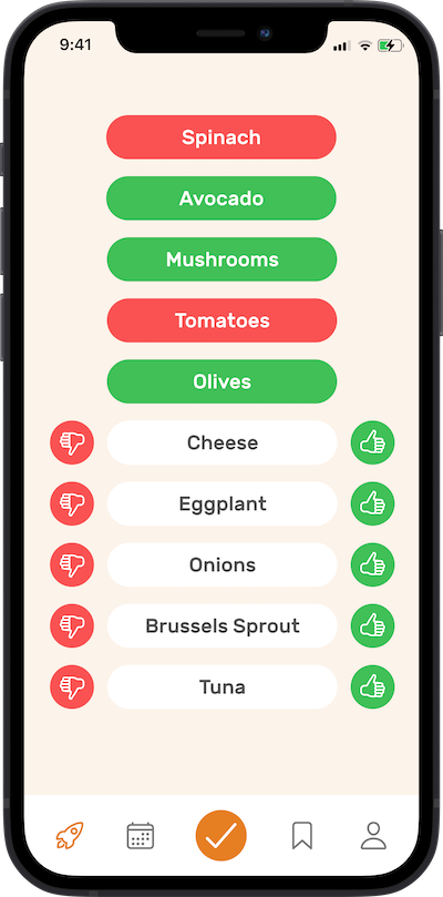 iPhone app
            preferences selectionscreen
